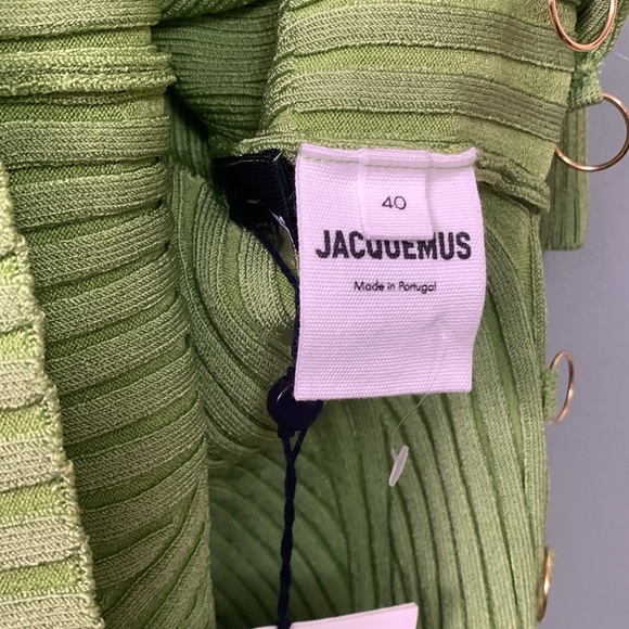 NWT JACQUEMUS LA ROBE PIGOLO RIB KNIT DRESS | APPLE GREEN - Picture 7 of 10